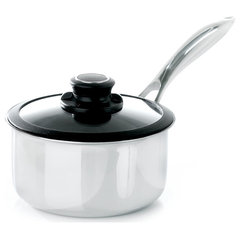 Safinox 18/10 Stainless Steel Tri-Ply Thermo Capsulated Bottom 1.5-Quart Sauce Pan with Glass Lid, Induction Ready, Dishwasher Safe