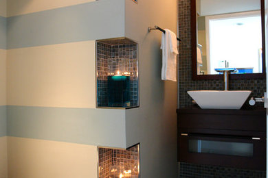 Inspiration for a modern powder room remodel in Other