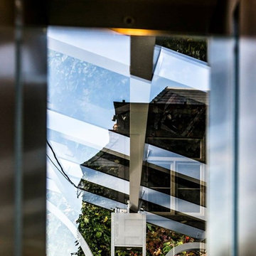 All glass & Aluminum Pergola w/Backlit LED Lighting
