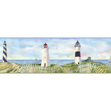 Chesapeake by Brewster BBC46071B Eugene Light Blue Coastal Lighthouse Portrait