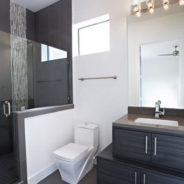 Stacked Vanities Guest Bathroom