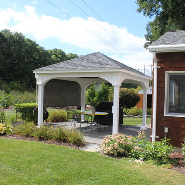 12x12 Vinyl Pavilion with Shade Curtain