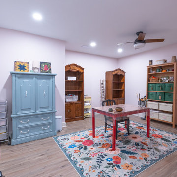 Basement Remodel with Family Room, Craft Studio, and More