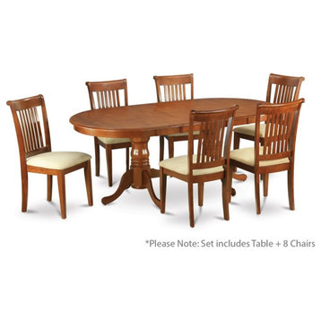 9-Piece Dining Room Set, Table Plus, 8 Chairs