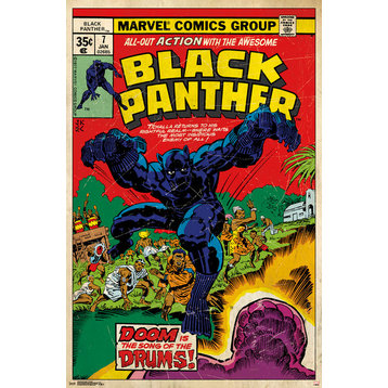 Black Panther Cover #7 Poster, Black Framed Version