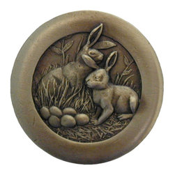 Inviting Home Inc. - Rabbits Knobs, Antique-Style Brass - Cabinet And Drawer Knobs
