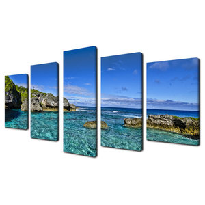Textured Circles Yellow And Blue By Matthew Finger 9 Piece Canvas Wall Art Set Contemporary Prints And Posters By Stupell Industries