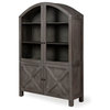 Barrett Dark Gray Solid Wood w/Glass Doors Arched Display Cabinet