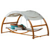 Rosalie Outdoor Patio Chaise Lounge Swing Bed And Canopy
