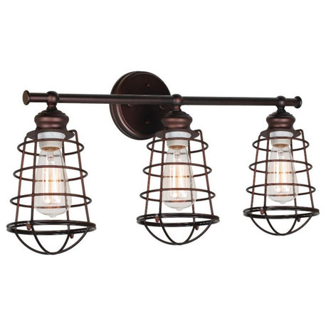 Design House 519736 Ajax 3 Light 26"W Vanity Light - Textured Coffee Bronze