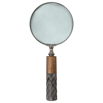 4"D Magnifying Glass In Resin Handle, 2-Tone