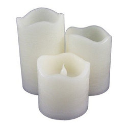 LED Flameless Candles Round Pillar Set of 3 - Accessories and Decor