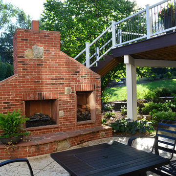 Custom Design Fireplace, Patio and Water Feature