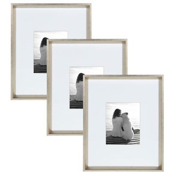 Calter 16x20 matted to 8x10 Wall Picture Frame, Set of 3, Silver