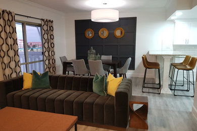 Example of a minimalist living room design in Other