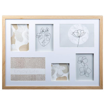 Truu Design Umur Decorative MDF Wood with Glass 6-Inserts Picture Frame
