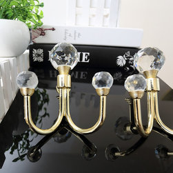 5 Colors QYM77 Trigeminal Shape Curtain Holdbacks in Gold Color - Window Treatment Accessories
