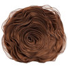 Hayley Rose Chiffon Decorative Throw Pillow With Filler, 16" Round, Chocolate