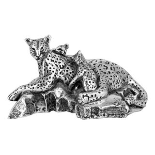 ART DECOR PURE BRONZE CHEETAH STATUE BIG LEOPARD FELINE PANTHER LION JAGUAR  ART