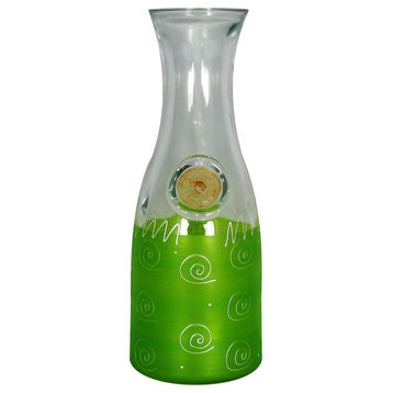 Frosted Curl Light Green Carafe