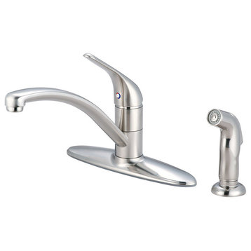 Single Handle Kitchen Faucet, PVD Brushed Nickel