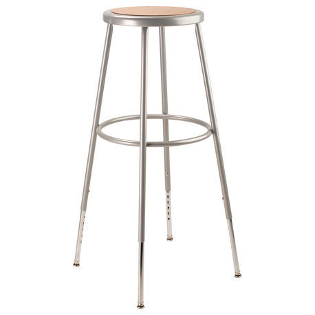 NPS 32"-39" Height Adjustable Heavy Duty Steel Stool, Grey