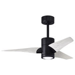 Matthews Fan - Super Janet 42" Ceiling Fan, LED Light Kit, Matte Black/Matte White - The Super Janet's remarkable design and solid construction in cast aluminum and heavy stamped steel make it the heroine in any commercial or residential space. Moving air with barely a whisper, its efficient DC motor turns solid wood blades. An eco-conscious LED light kit with light cover completes the package.