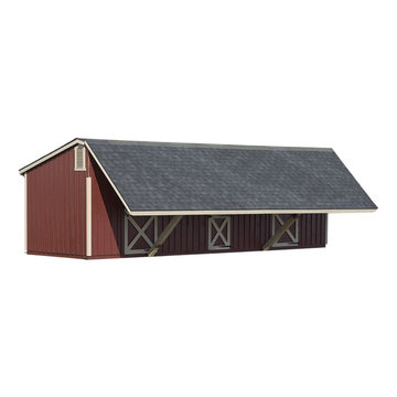 Horse Barn with Hinged Lean-To