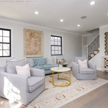 New Black Windows in Spectacular Living Room - Renewal by Andersen Queens
