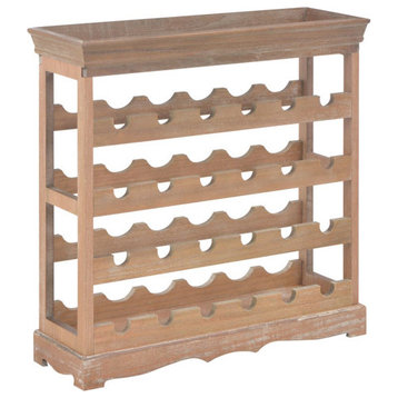 vidaXL Wine Rack 4-Tier Wine Bottle Holder with Top Tray Wine Cabinet Brown