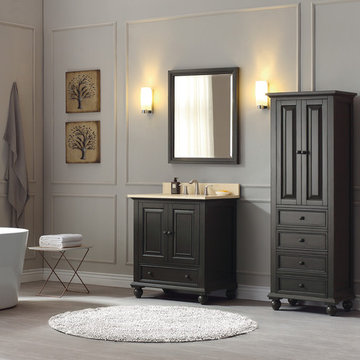 Avanity Thompson 37 in. Vanity Combo in Charcoal Glaze finish with Galala Beige