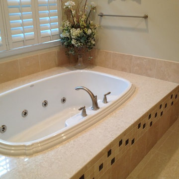 Botticino marble master bath