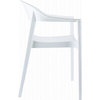 Carmen Modern Dining Arm Chair, Set of 4, White/Glossy White