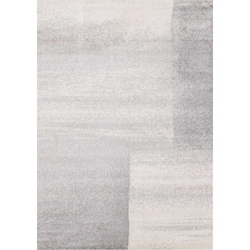 Flynn Collection Gray Soft Blended Rectangles Rug, 2'8"x4'11"