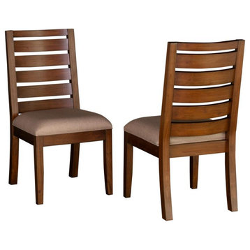 Anacortes Ladderback Side Chair With Upholstered Seating, Set of 2