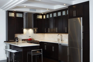 Example of a mid-sized transitional kitchen design in New York