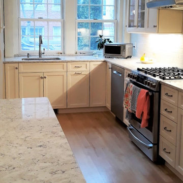 Manchester, Transitional White and Cherry Kitchen