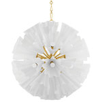 Hudson Valley Lighting - Capri 33 Light Chandelier - Capri is a beautifully botanical take on the sputnik silhouette. Wavy, floral-like shades of opal glossy glass sprout from a center orb to give the piece a natural, ruffled effect. This large-scale chandelier fills the entire space with a warm, tranquil glow.