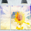 "Double Exposure Yellow Sunflowers" Metal Wall Art, 3 Panels, 36"x28"