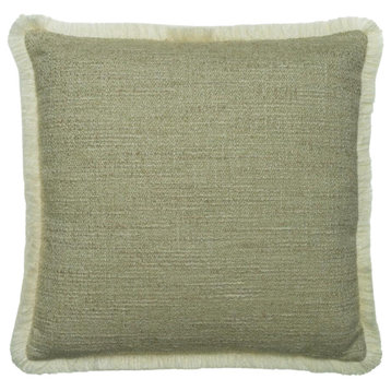 Modern Fringed Throw Pillow | Andrew Martin Wren, Green