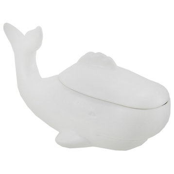 Moby Ceramic White Whale Lidded Trinket / Stash Box