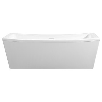 OVE Decors Terra 70" White Acrylic Freestanding Rectangular Soaking Bathtub