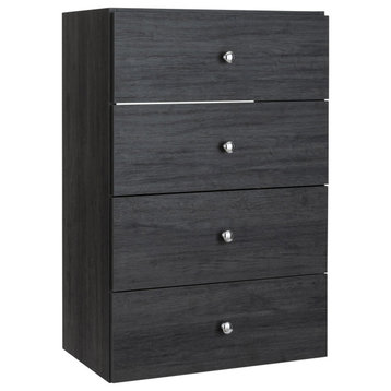Modular Closets Vista Collection Short Tower With 4 Drawers, Grey, 25.5" Wide