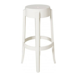Kartell - Charles Ghost Stools, 26", Matte Glossy White, Set of 2 - Outdoor Bar Stools And Counter Stools