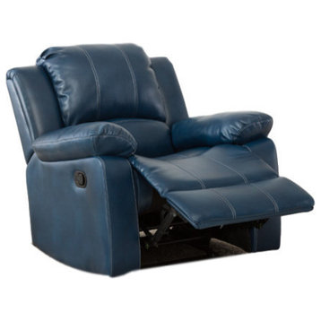 Comfort Pointe Clifton Leather Gel Recliner, Navy Blue