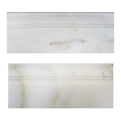 Calacatta Gold Italian Marble 3/4" Baseboard Molding Honed - Home Decor