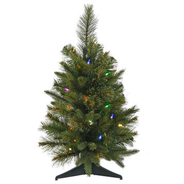 Vickerman 16"x24" Cashmere Pine Tree With Timer, Multicolor LED Lights
