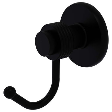 Mercury Robe Hook with Groovy Accents, Matte Black