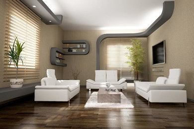 Cottage living room photo in Other