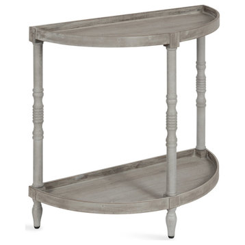 Bellport Wood Console Table with Shelf, Gray, 30x14x30